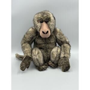VTG Toys R Us Animal Alley Realistic Baboon Monkey Plush 12” Stuffed Animal 2000